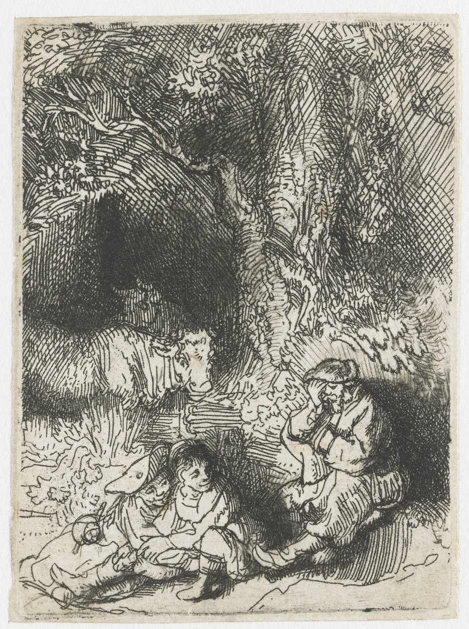 Le berger endormi - Rembrandt van Rijn