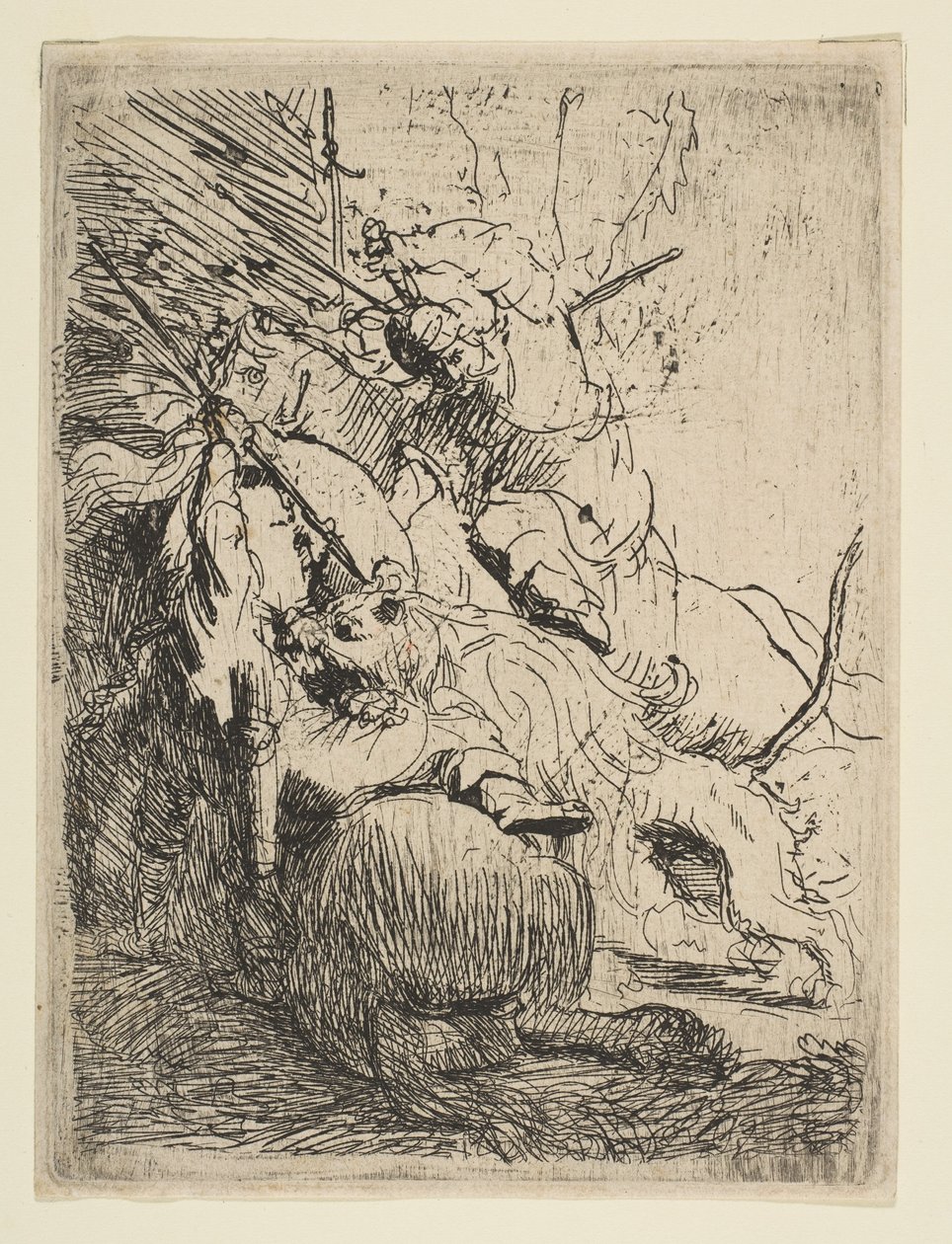 La Petite Chasse au Lion avec un Lion, ca. 1629 - Rembrandt van Rijn