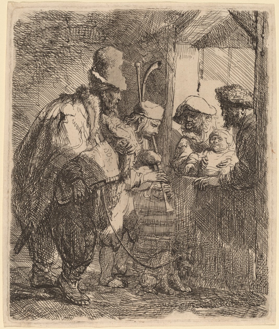 Les Musiciens Ambulants - Rembrandt van Rijn