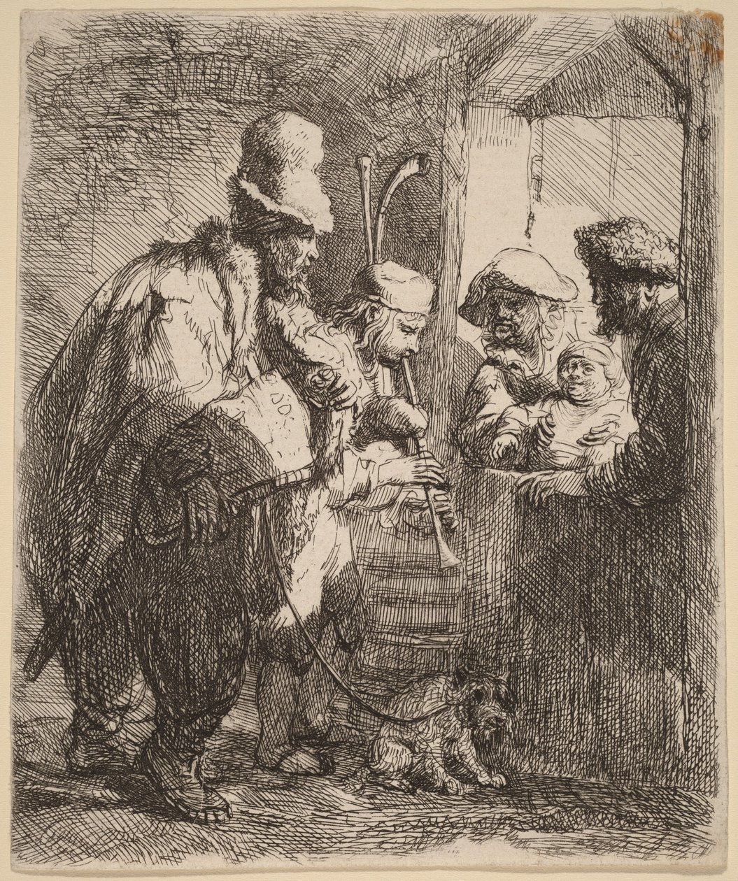 Les musiciens ambulants - Rembrandt van Rijn