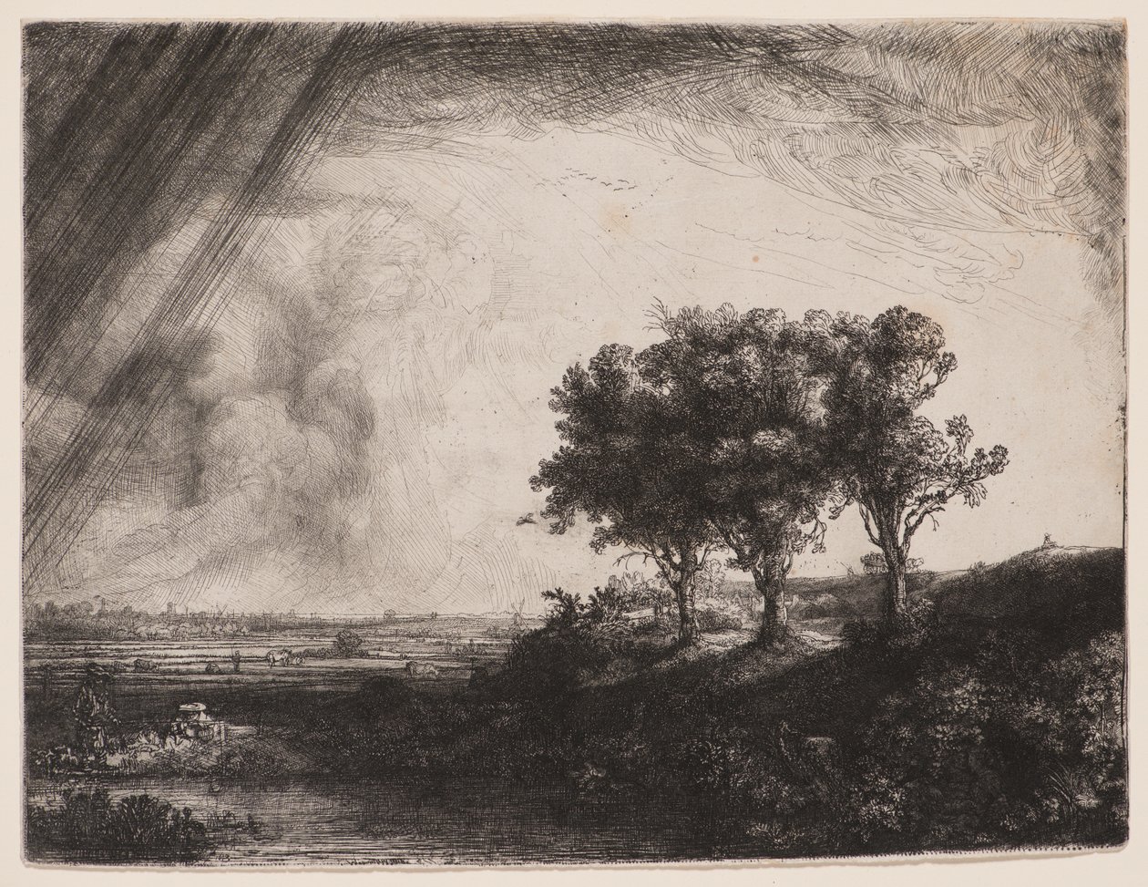 Les Trois Arbres - Rembrandt van Rijn