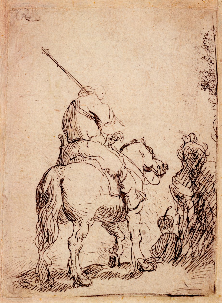 Le Soldat Turbané à Cheval, 1632 - Rembrandt van Rijn