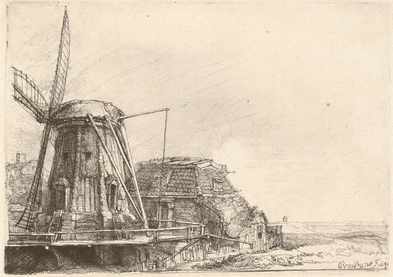 Le moulin à vent - Rembrandt van Rijn