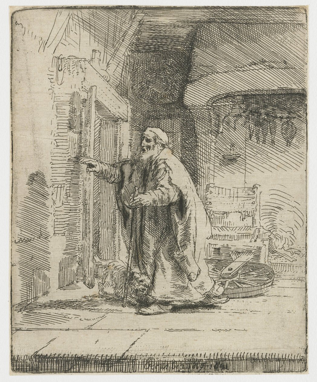La cécité de Tobit : la grande plaque - Rembrandt van Rijn