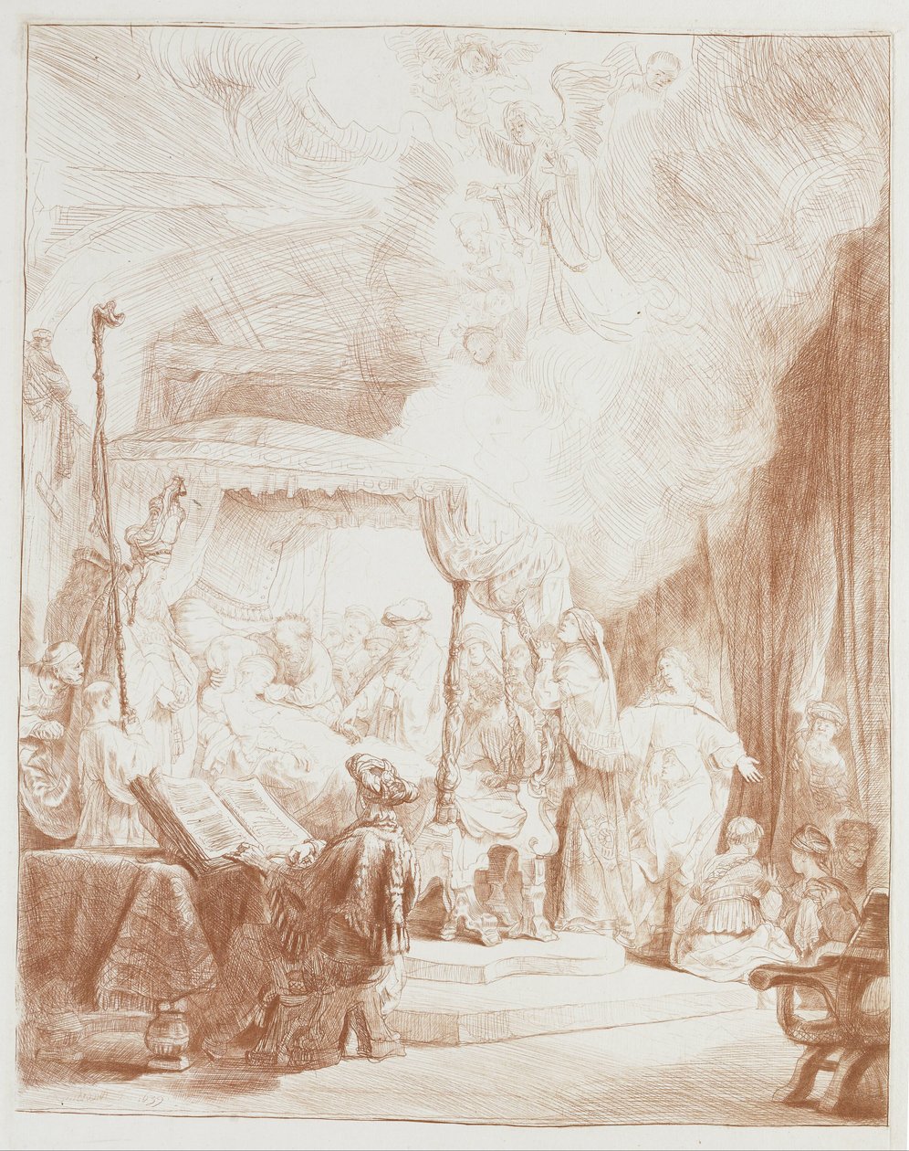 La mort de la Vierge - Rembrandt van Rijn
