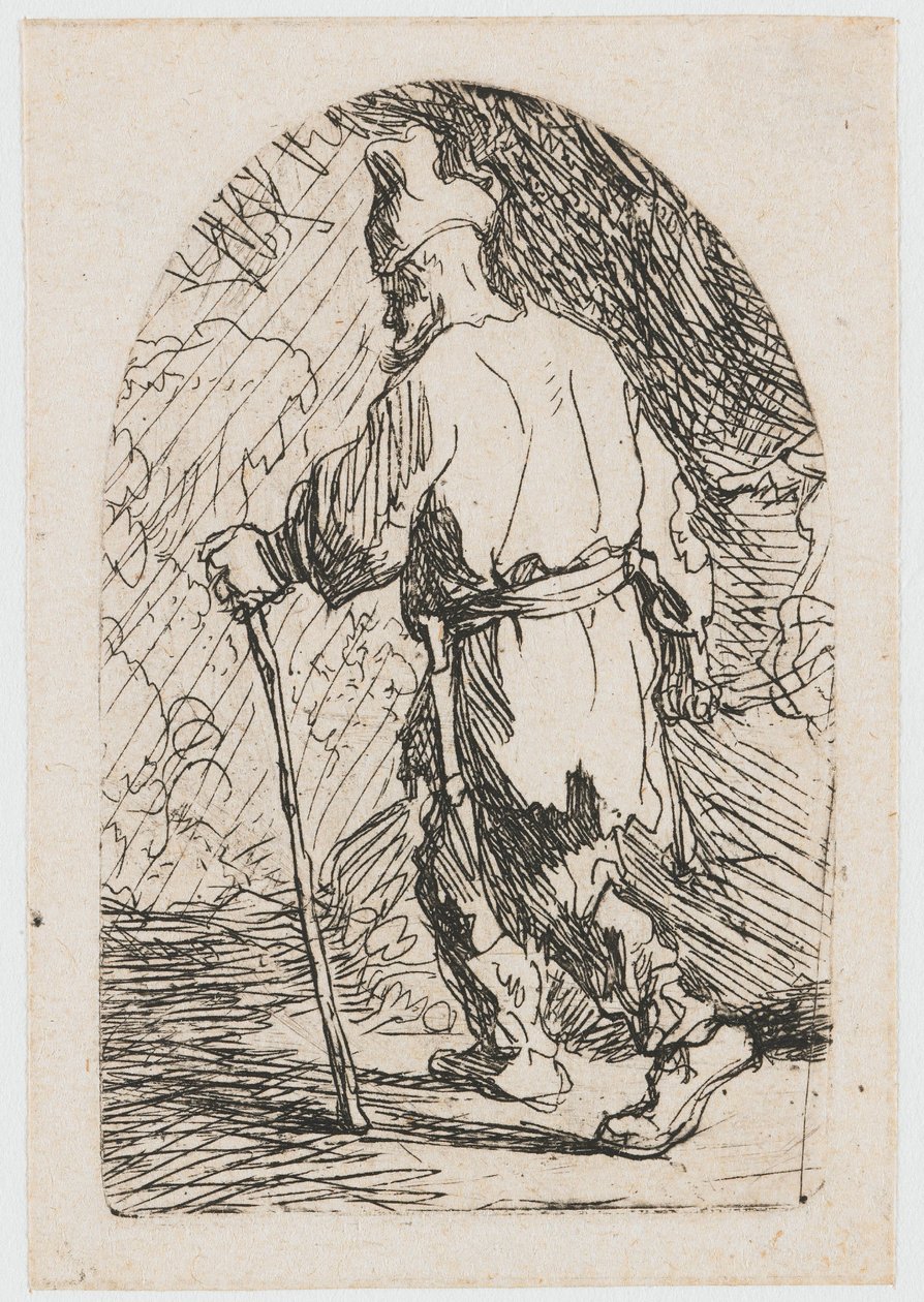 La fuite en Égypte : une esquisse : saint Joseph - Rembrandt van Rijn