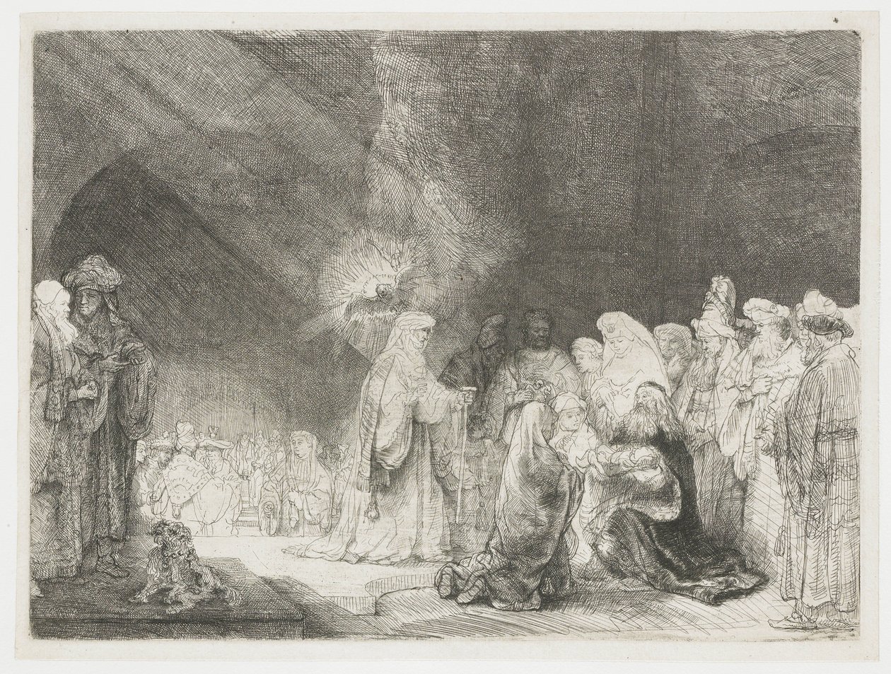 La présentation au temple : gravure oblongue - Rembrandt van Rijn