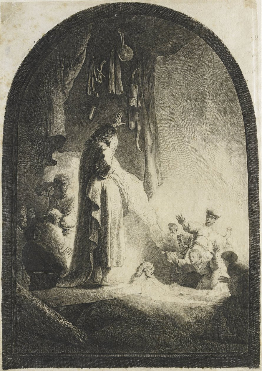 La résurrection de Lazare : la grande plaque - Rembrandt van Rijn