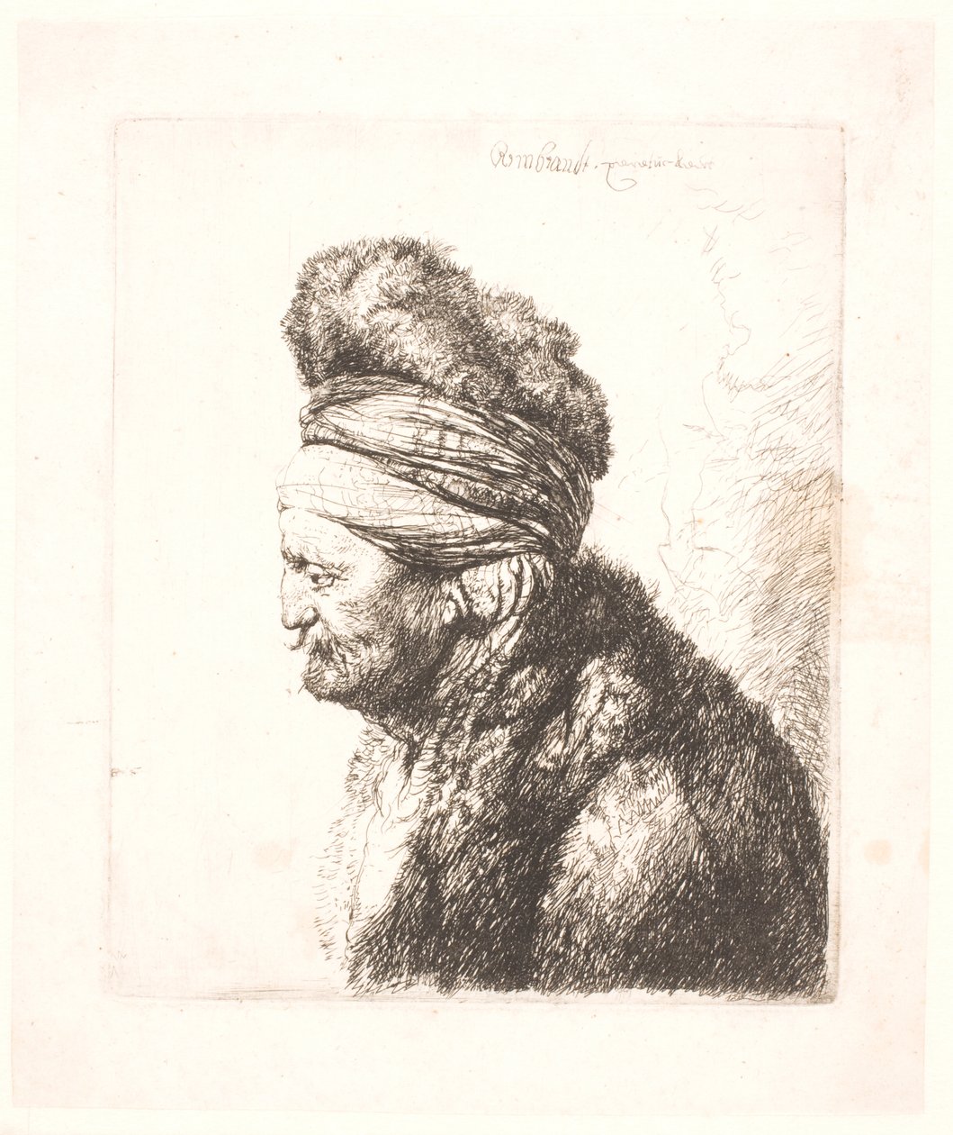 La deuxième tête orientale (le père de Rembrandt?) - Rembrandt van Rijn