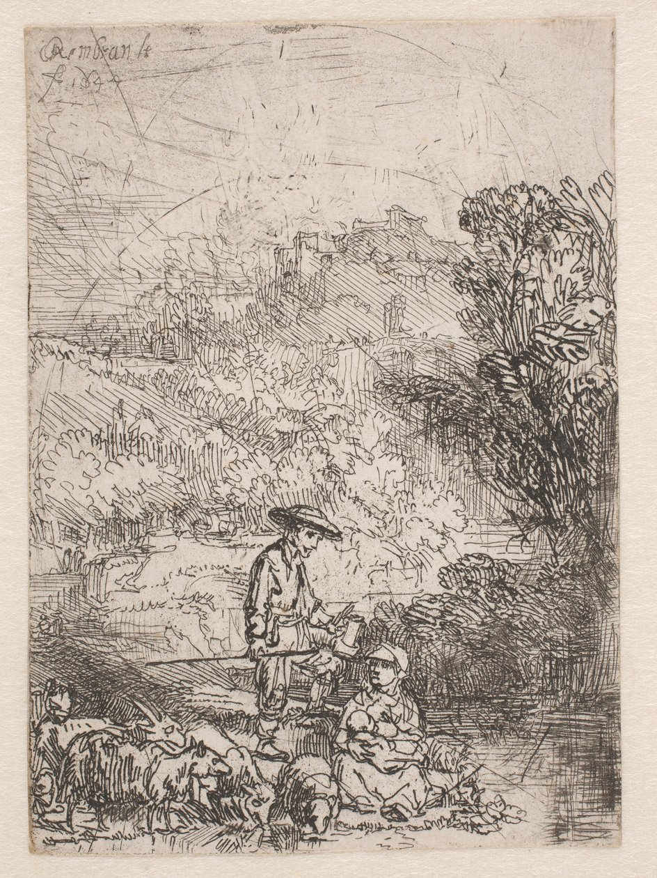 Le berger et sa famille - Rembrandt van Rijn