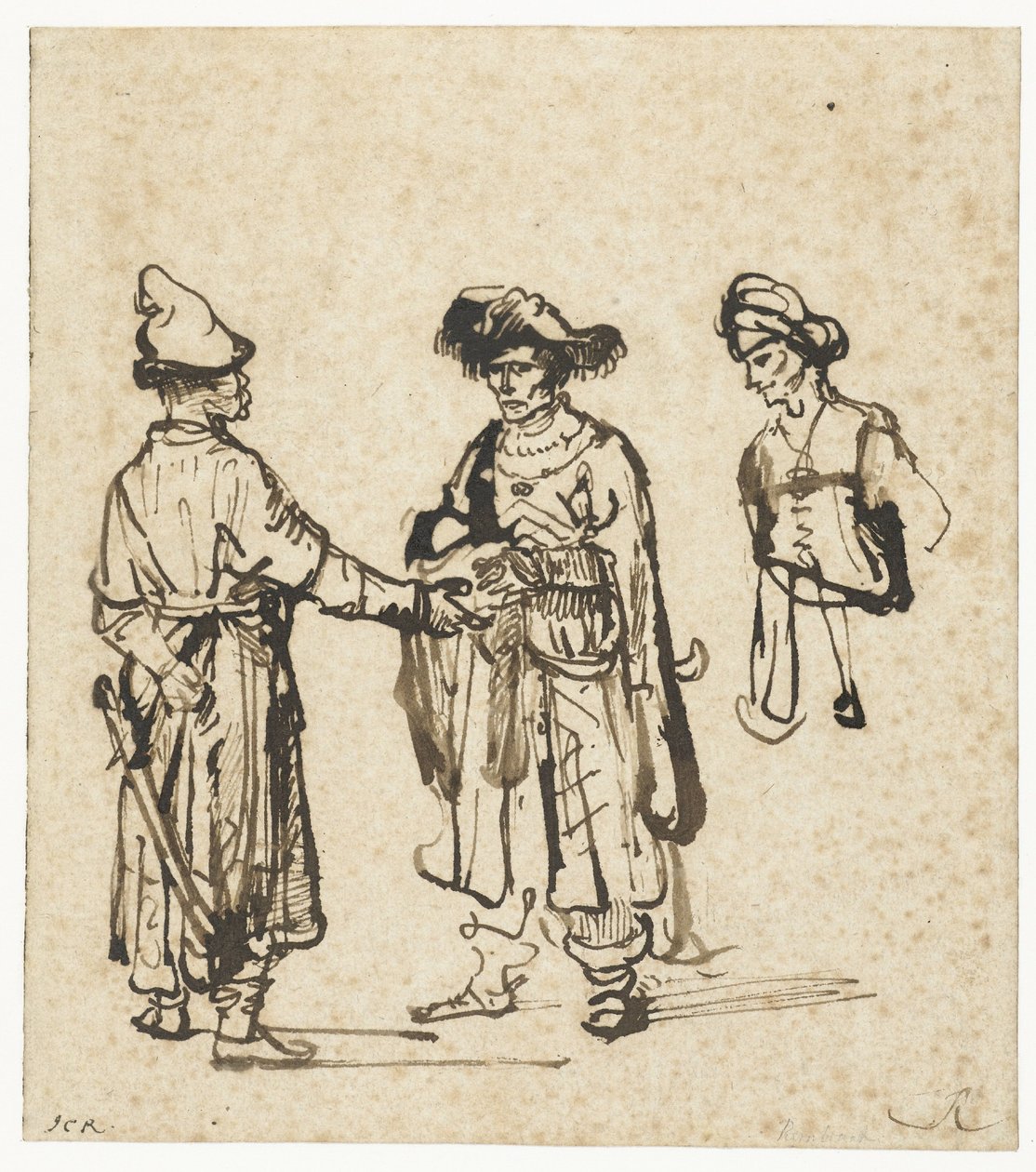 Trois Orientaux en conversation - Rembrandt van Rijn