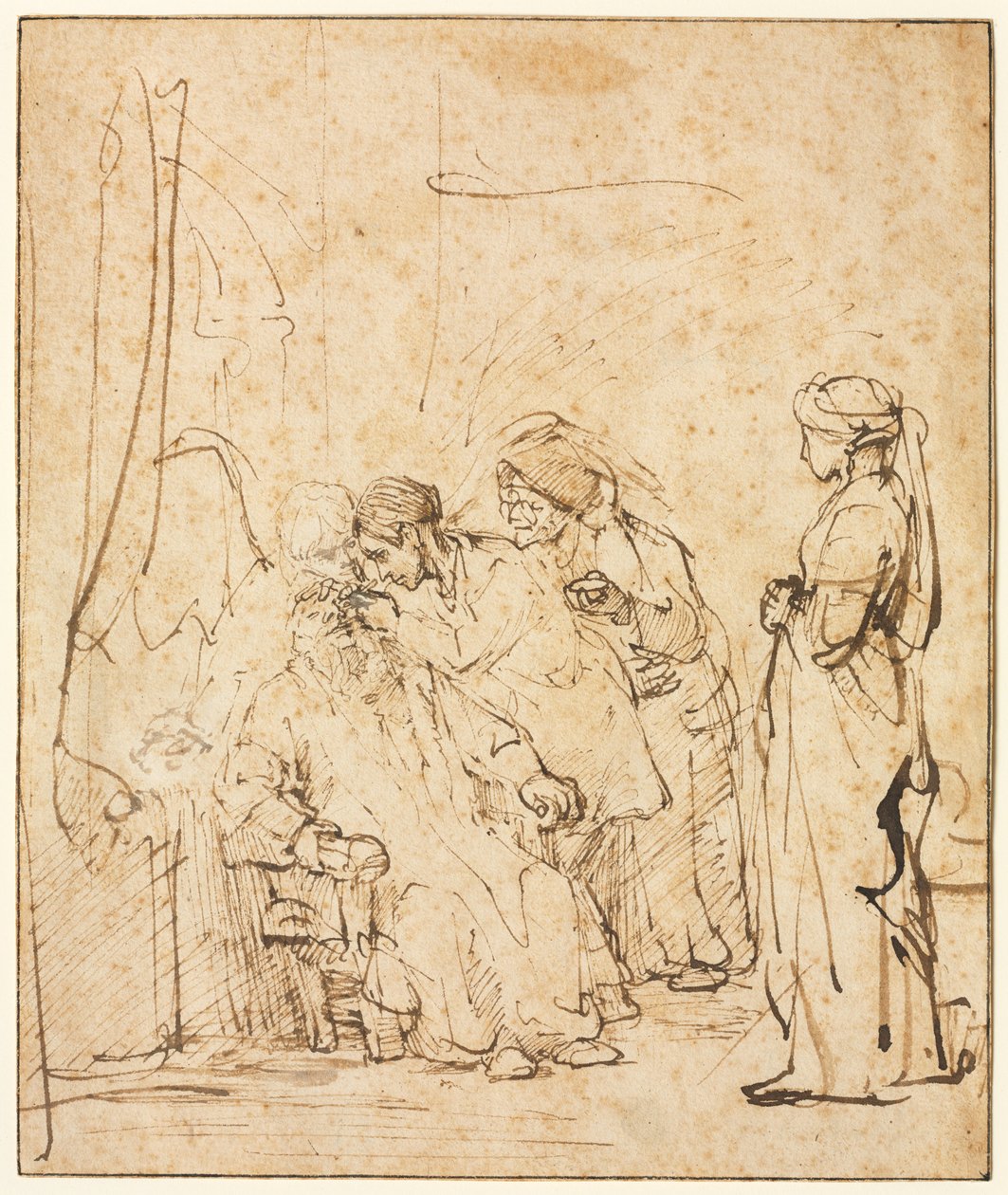 Tobie guérissant la cécité de son père, vers 1640-45 - Rembrandt van Rijn