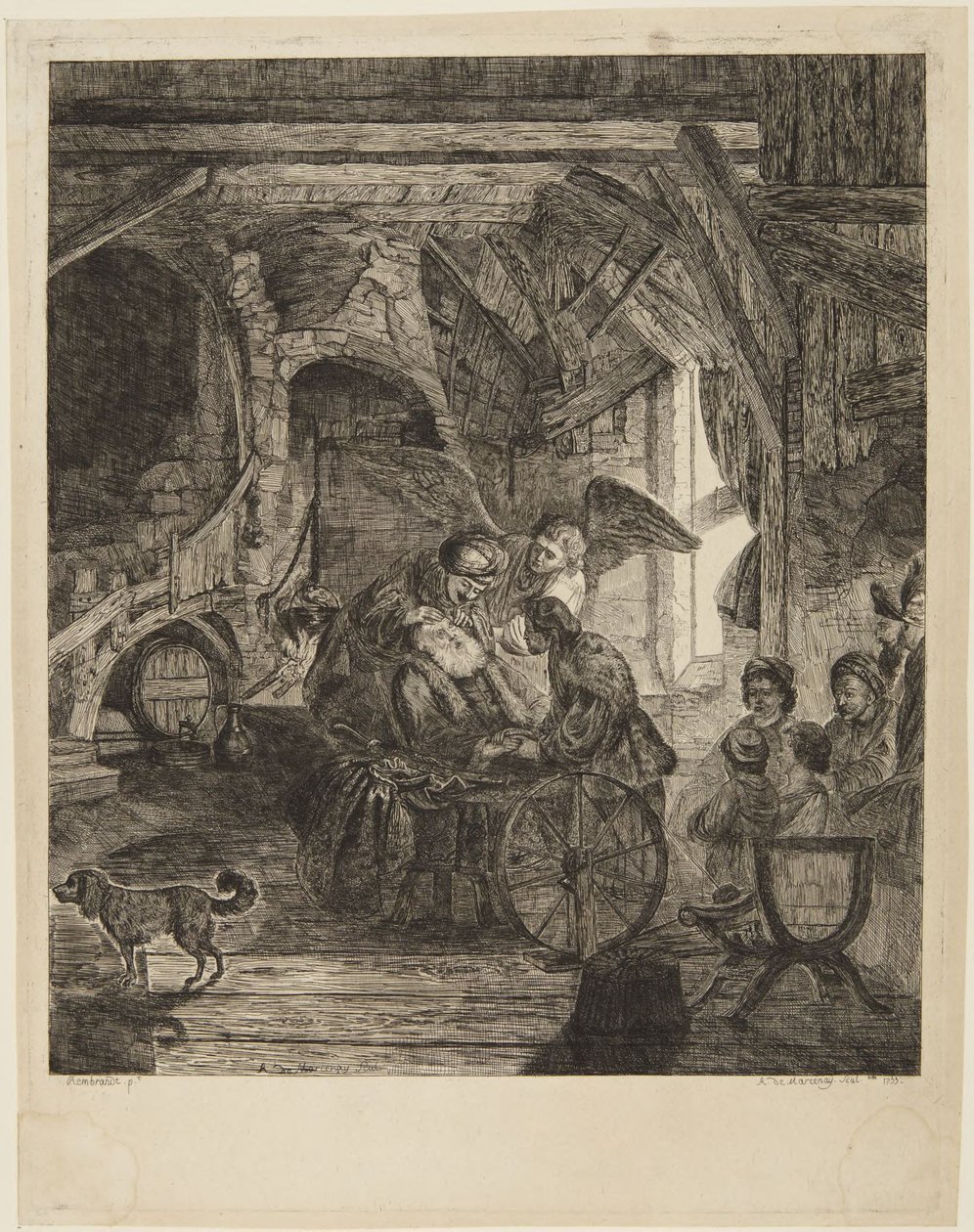Tobie recouvrant la vue - Rembrandt van Rijn
