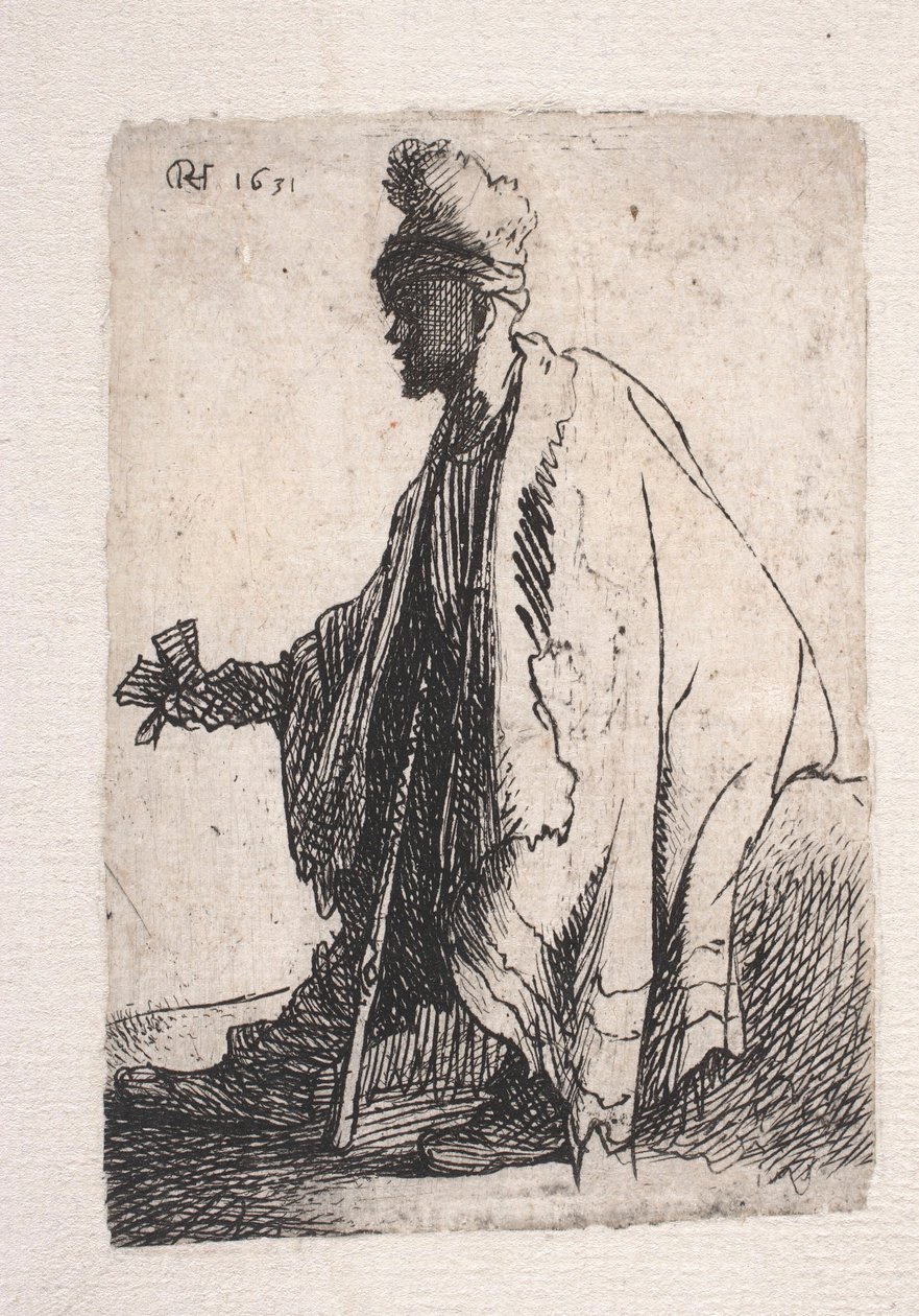 Un mendiant lépreux - Rembrandt van Rijn