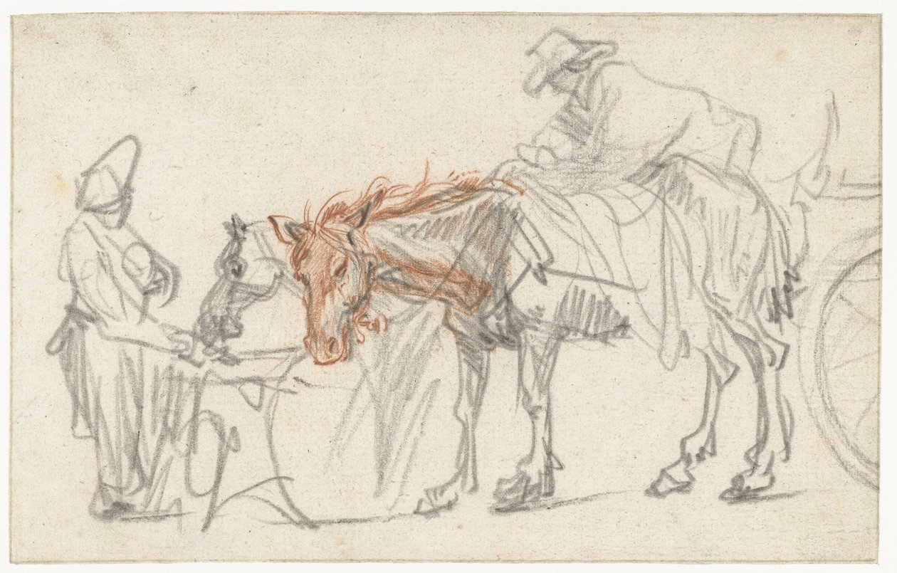 Deux chevaux à un relais - Rembrandt van Rijn
