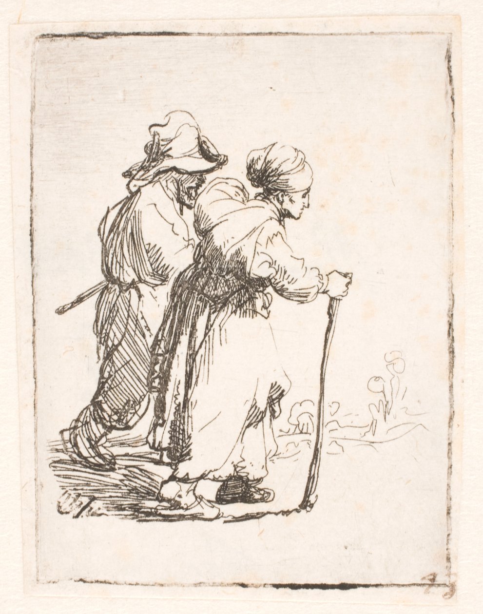 Deux vagabonds, un homme et une femme - Rembrandt van Rijn