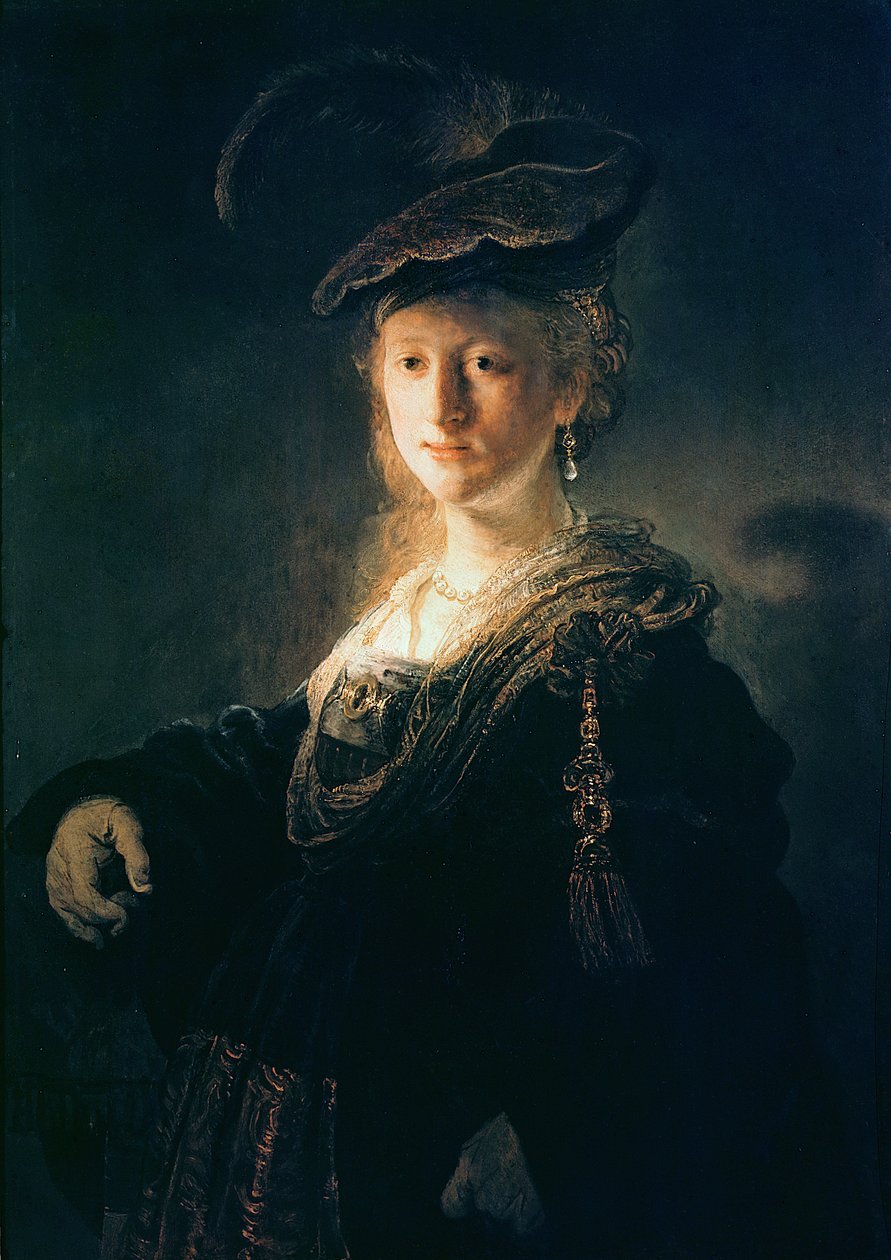 Jeune femme en costume de fantaisie - Rembrandt van Rijn