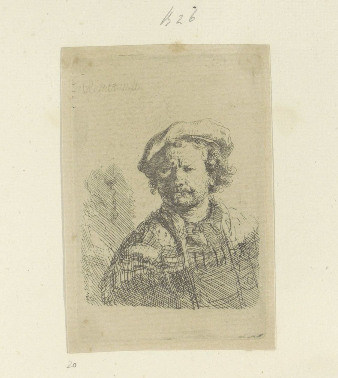 Autoportrait avec béret et manteau orné - Rembrandt van Rijn