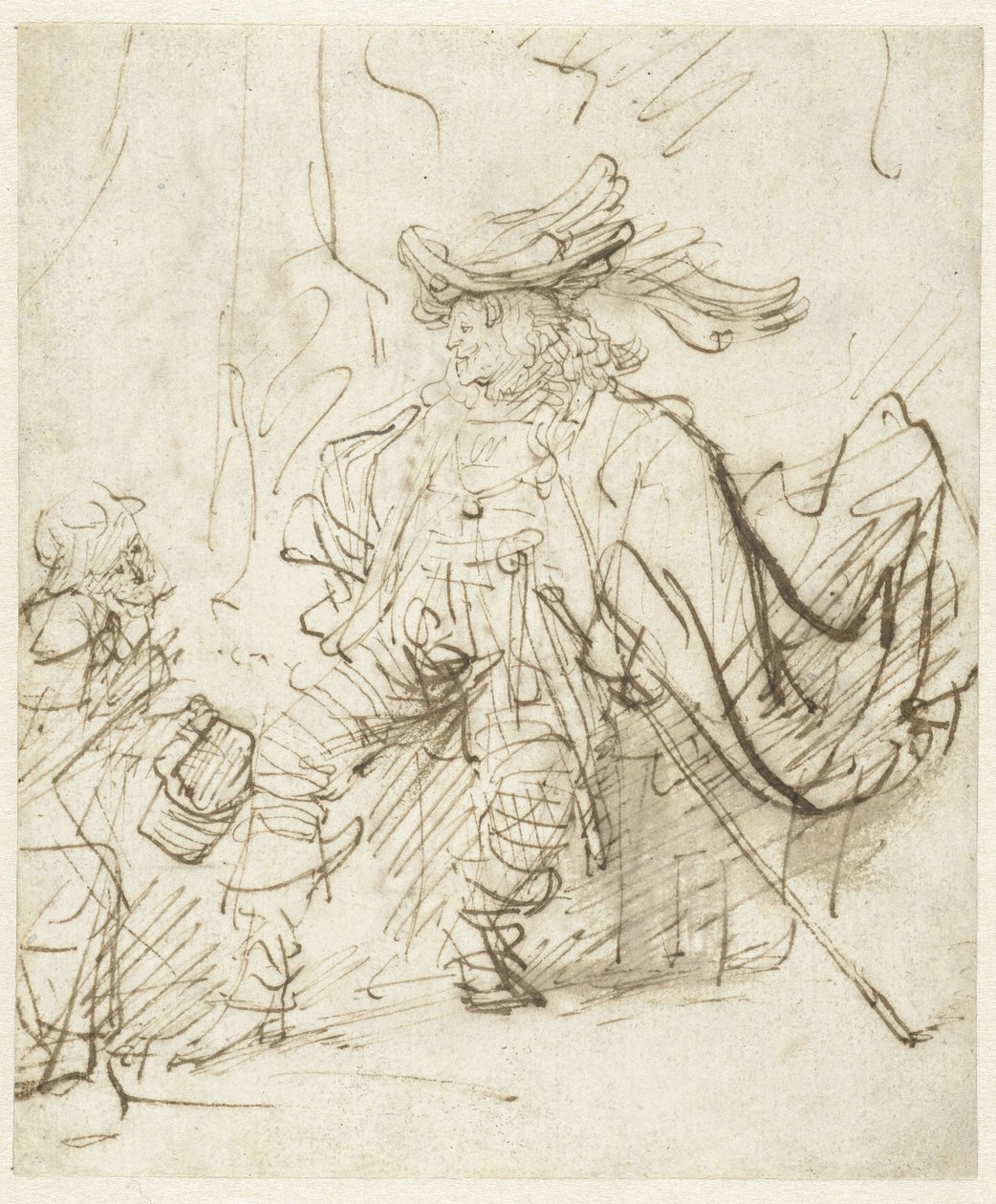 Acteur assis dans le rôle du Capitano - Rembrandt van Rijn