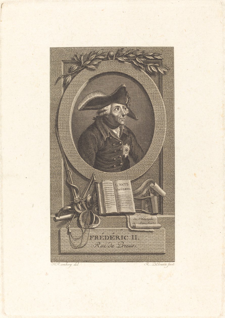 Frédéric le Grand, roi de Prusse - Remi Henri Joseph Delvaux after Johann Heinrich Ramberg