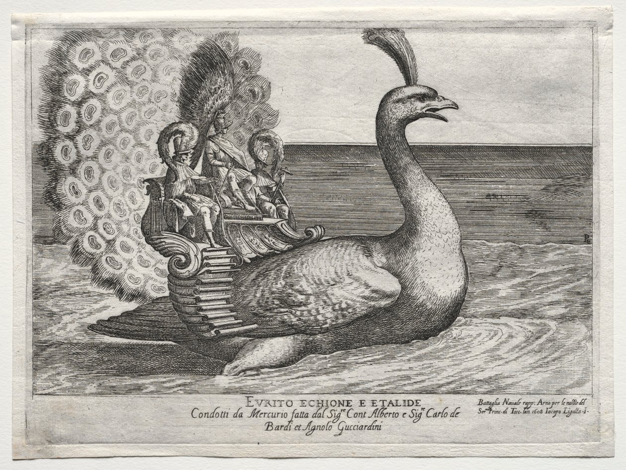 Combat naval représenté sur le fleuve Arno à Florence, pour le mariage de Cosimo di Medici, 1608 - Remigio Cantagallina