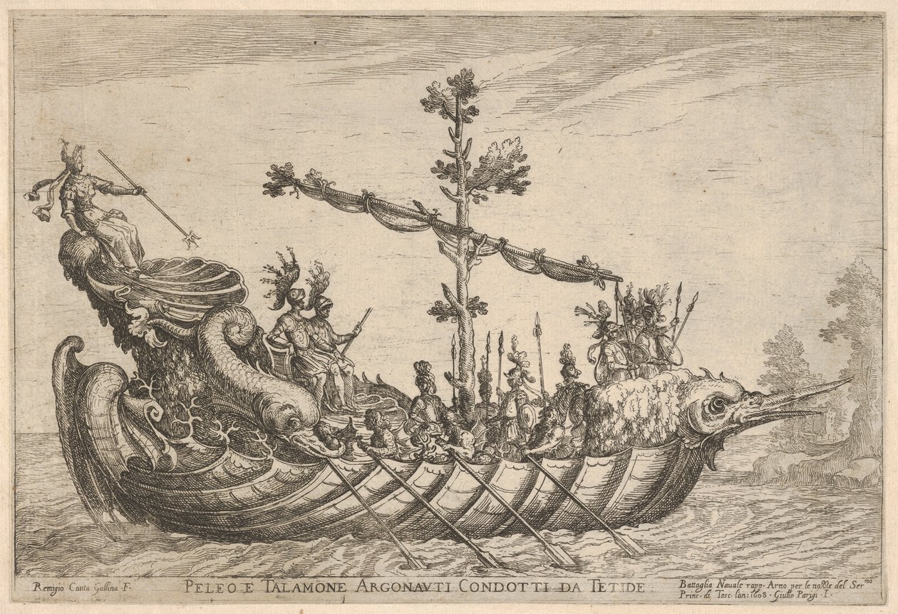 Pélée et Talamon, de la série Vaisseaux des Argonautes, pour la célébration de mariage..., 1608 - Remigio Cantagallina