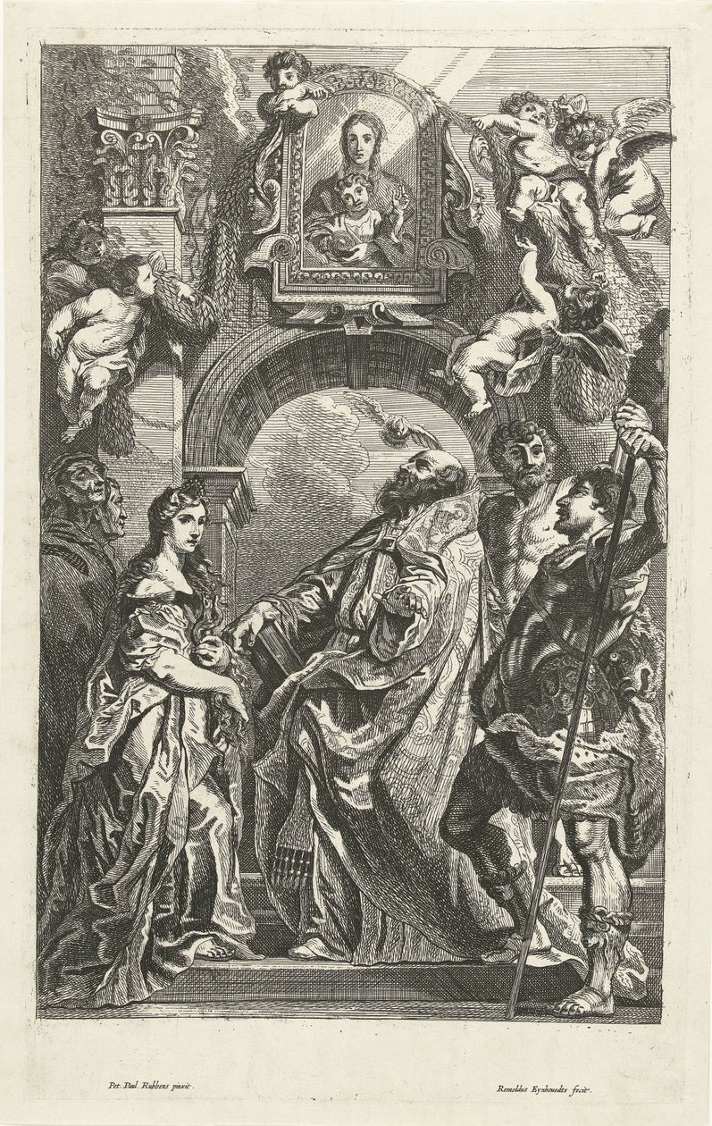 Saints sous une image de Santa Maria in Vallicella - Remoldus Eynhoudts