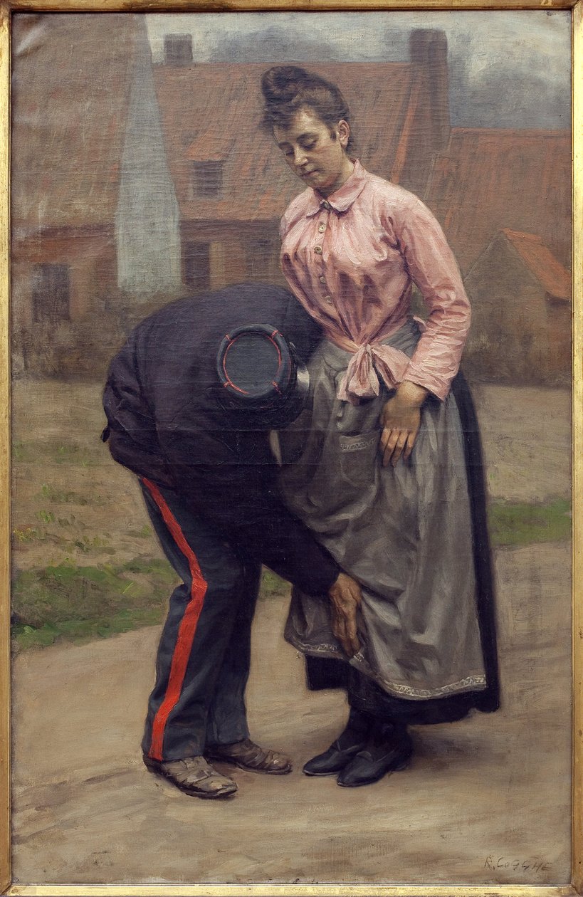 Douane. Peinture de Remy Cogghe (1854-1935) - Remy Cogghe