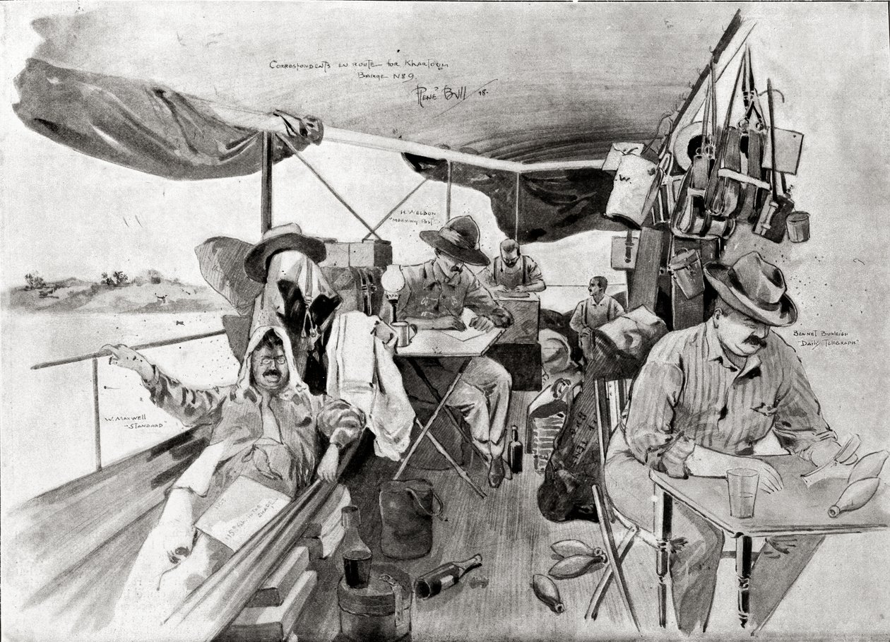 Correspondants de guerre en route pour Khartoum, imprimé dans 