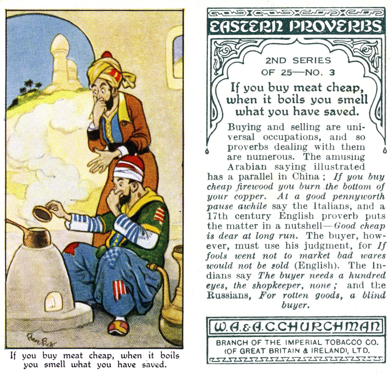 Si vous achetez de la viande bon marché, quand elle bout, vous sentez ce que vous avez économisé, 1932 - René Bull