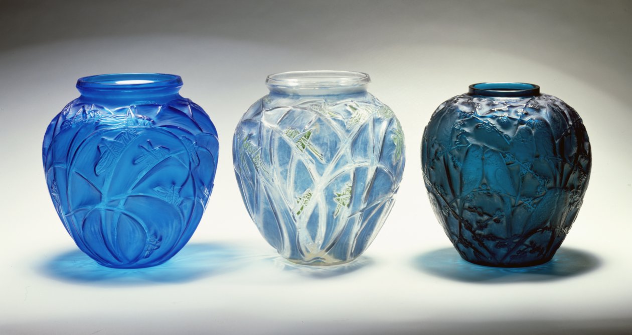 Trois vases (verre) - Rene Jules Lalique