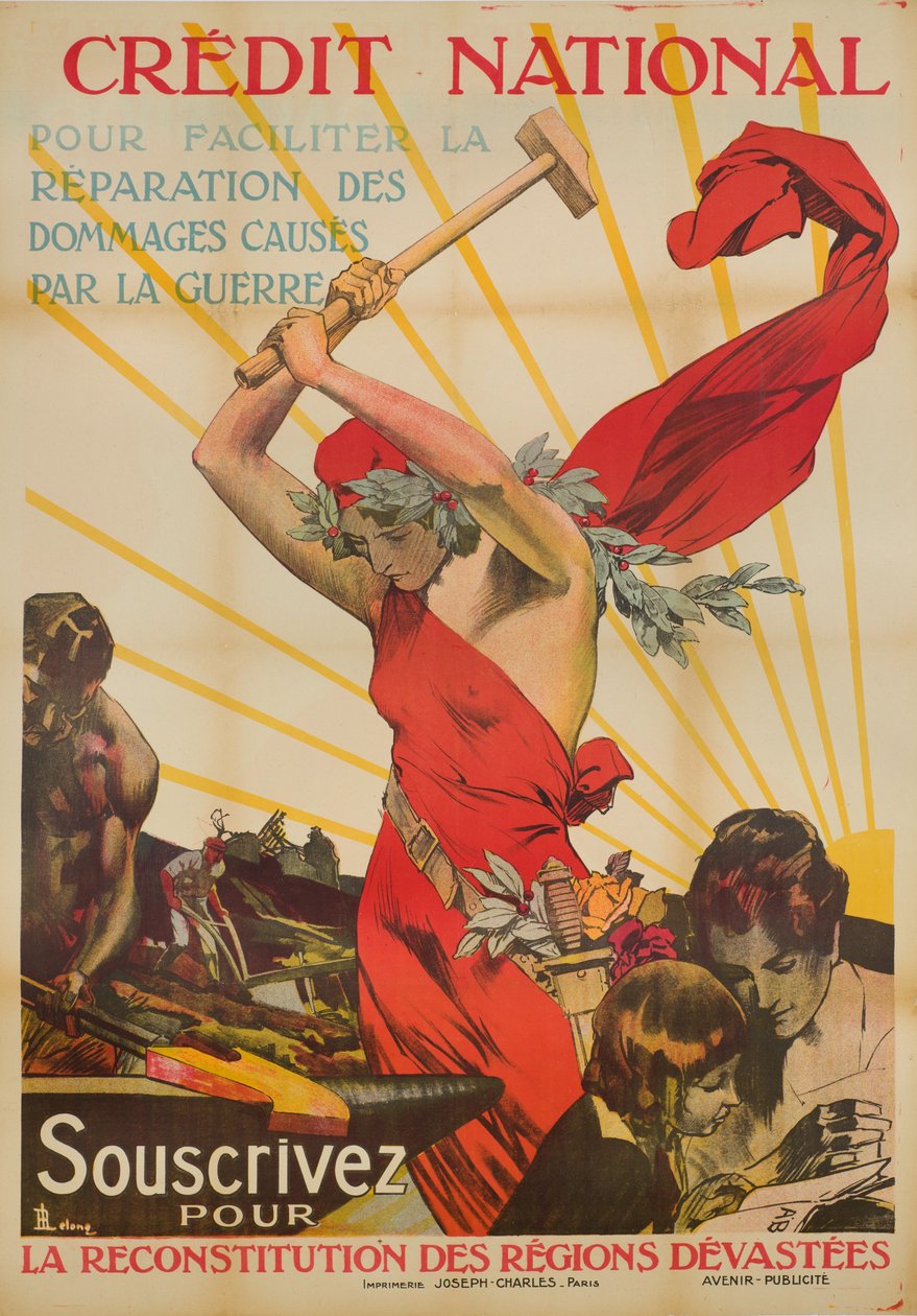 Crédit National - Souscrivez pour la reconstitution des régions dévastées, vers 1920 - Rene Lelong