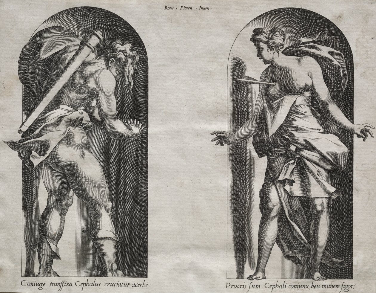 Céphale et Procris dans deux niches - Rene Boyvin