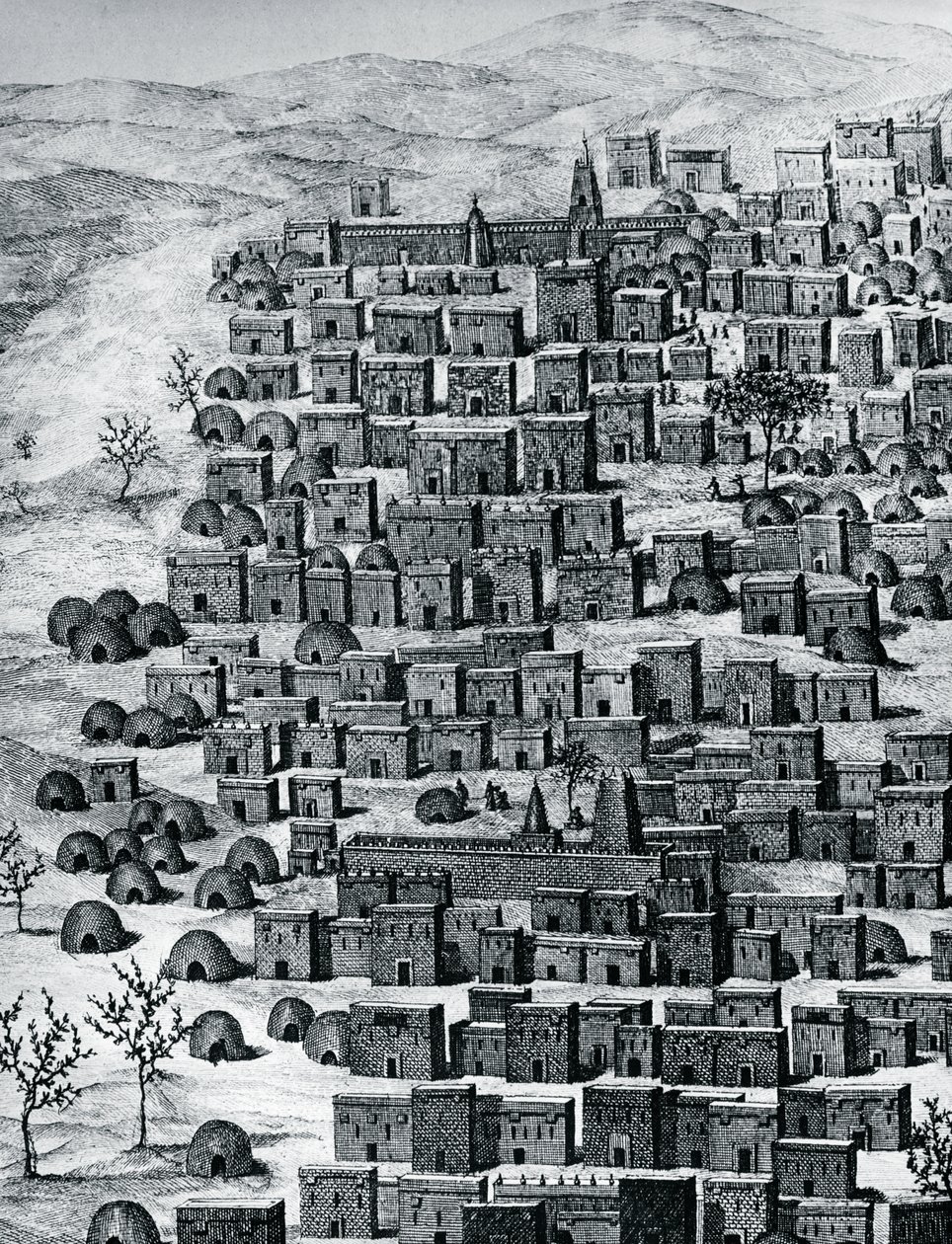Vue de la ville de Tombouctou, Mali, gravure de Voyages à travers l