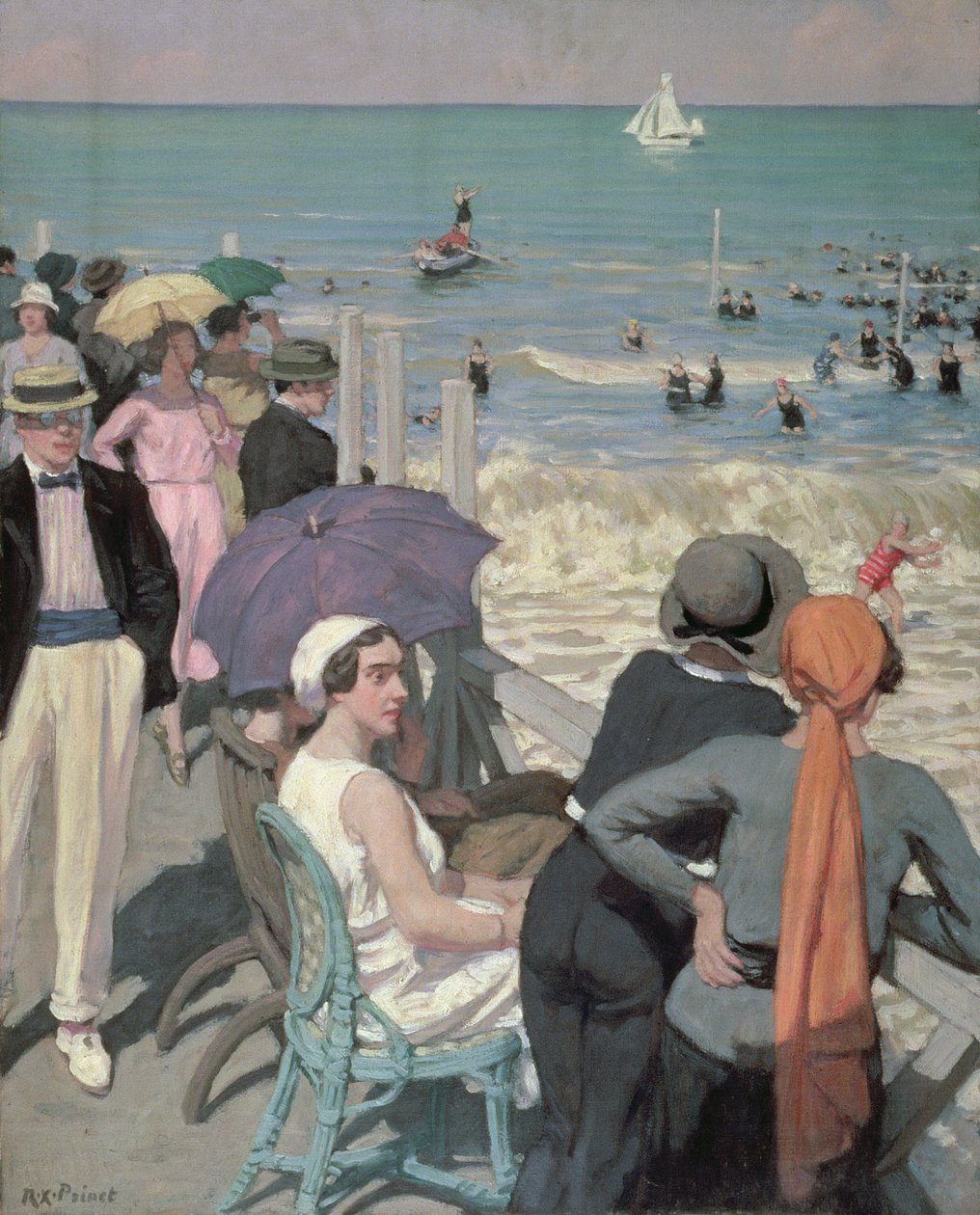 Temps de baignade à Cabourg - René François Xavier Prinet
