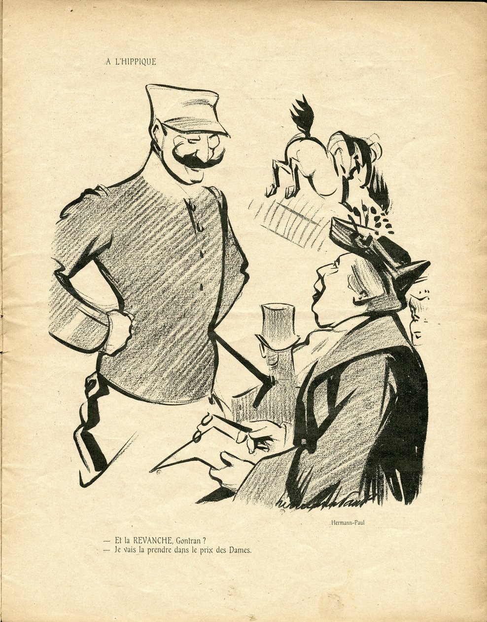 Illustration par Hermann-Paul (1864-1940) dans Le Canard Sauvage - Rene George Hermann Paul