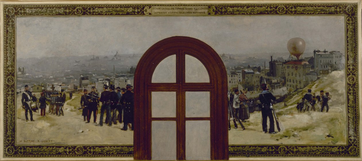 Le départ du ballon "Armand Barbès", instruction de la Garde nationale - Rene Joseph Gilbert