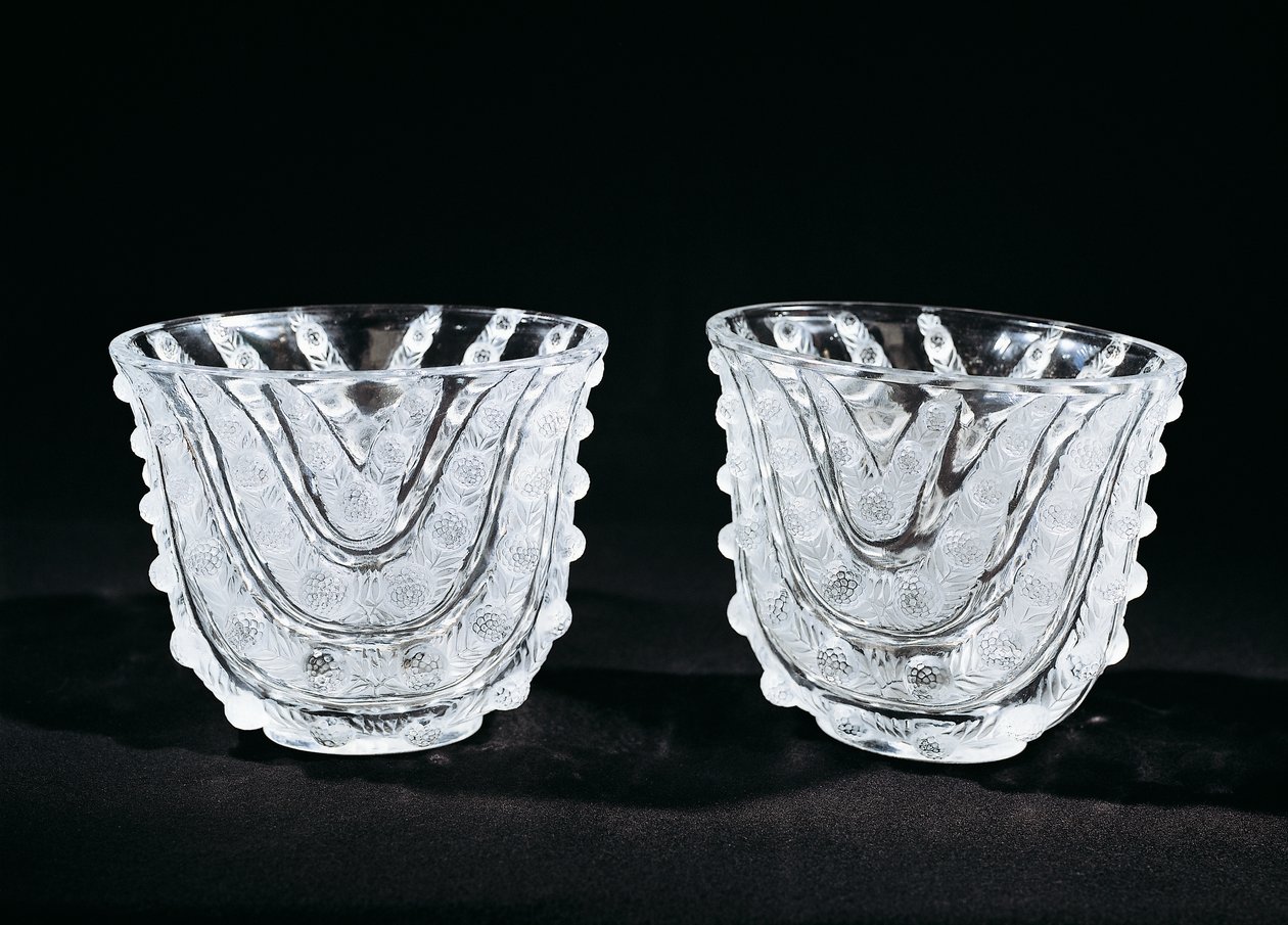 Vases en verre, vers 1930, par René Lalique, produits par René Lalique et Cie Alsace Glassworks. France, 20e siècle - Rene Jules Lalique