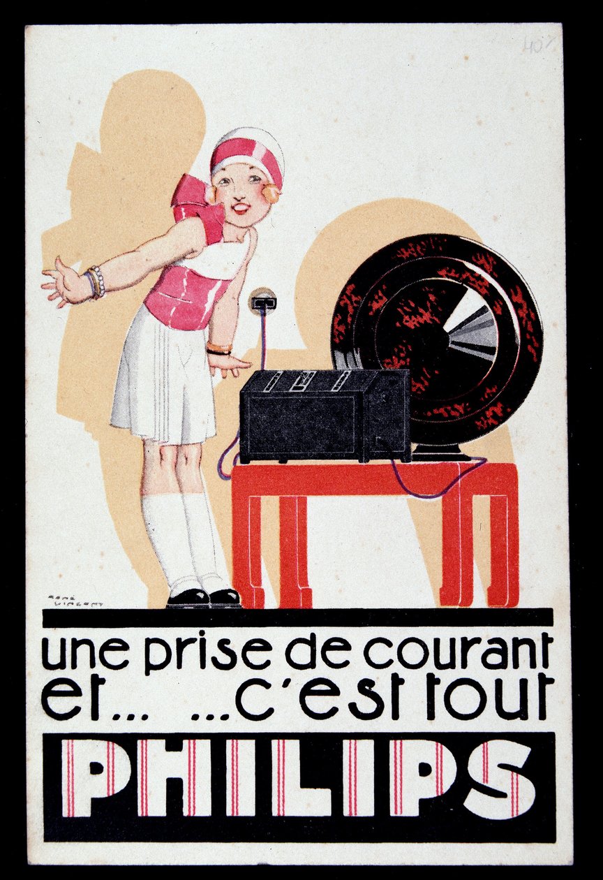 Publicité pour le poste de radio Philips, v.1930 - Rene Vincent