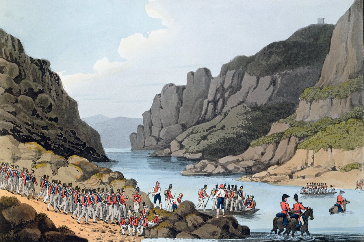 Vue sur le Tage près de Villa Velha, Portugal, gravée par L. Clark, 1809 - Rev. William Bradford
