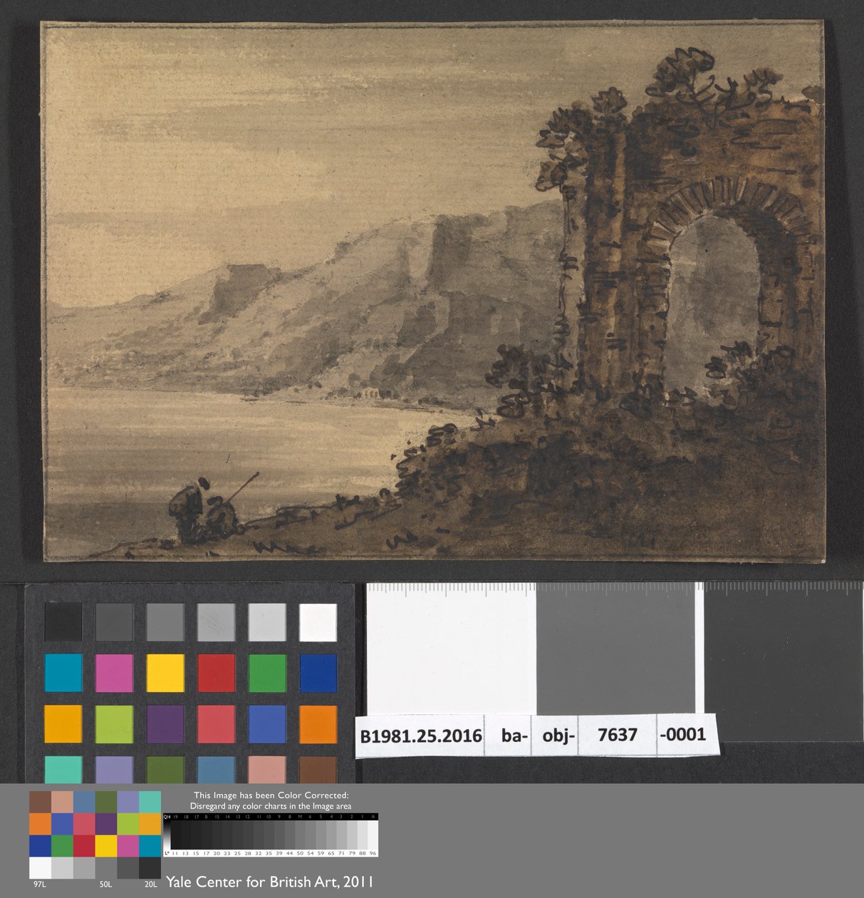 Paysage classique avec deux figures sur le rivage du lac - Rev. William Gilpin