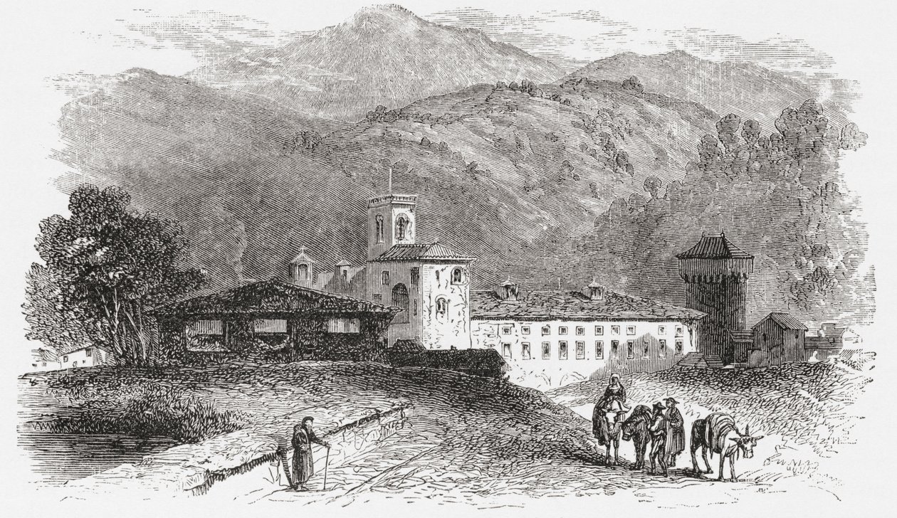 Couvent de Vallombrosa, Florence, Italie à la fin du 19e siècle. De Italian Pictures par le révérend Samuel Manning, publié vers 1890. - Reverend Samuel Manning