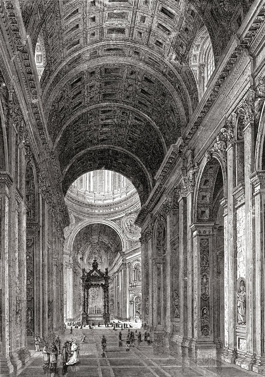 Intérieur de la basilique Saint-Pierre, Cité du Vatican, Rome, Italie à la fin du 19e siècle - Reverend Samuel Manning