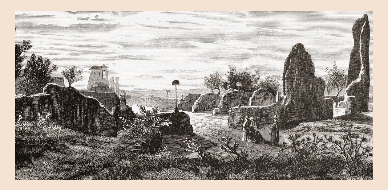 Ruines du Palais des Césars, colline du Palatin, Rome, Italie à la fin du XIXe siècle. De 