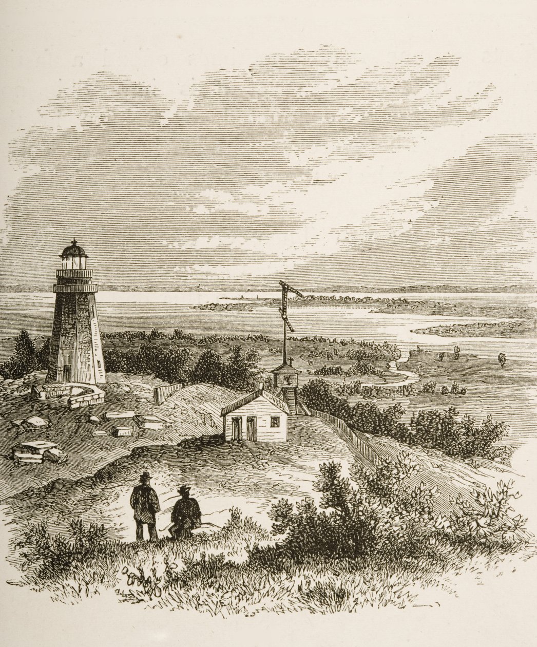 Sandy Hook New Jersey, vu du phare dans les années 1870, c.1880 - Reverend Samuel Manning