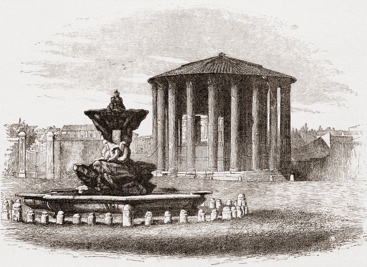 Temple de Vesta, Forum romain, Rome, Italie à la fin du XIXe siècle. Tiré de 