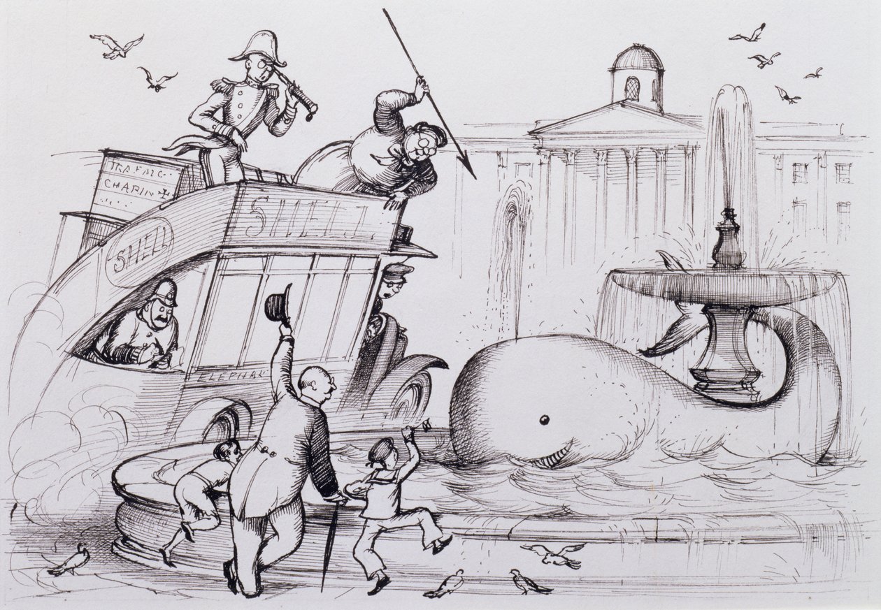 Une baleine à Trafalgar Square, c.1930 - Rex Whistler