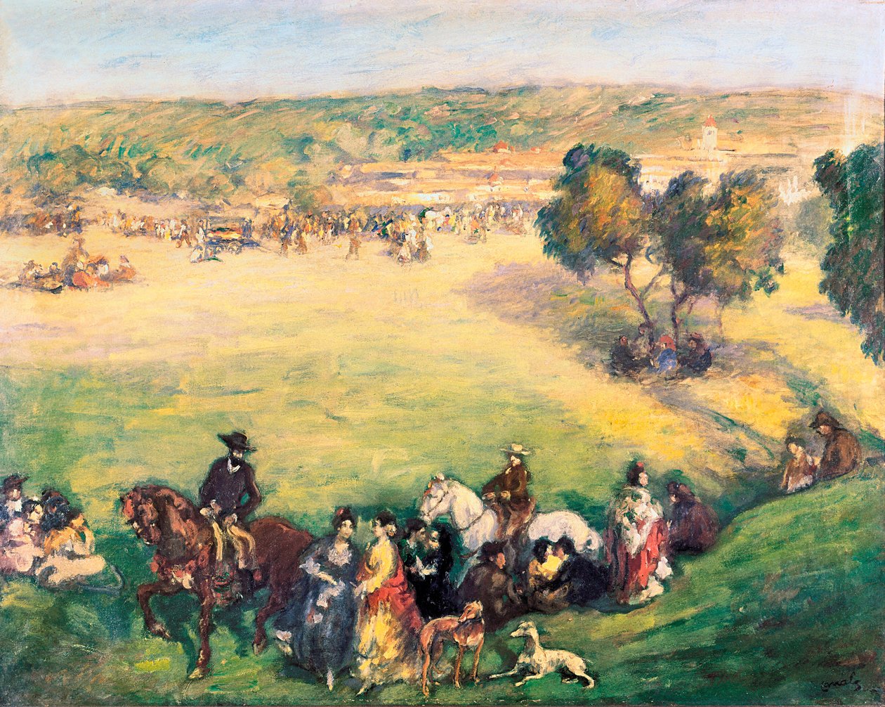 Le pré. Peinture par Ricard Canals i Llambi (1876-1931). - Ricardo Canals y Llambi