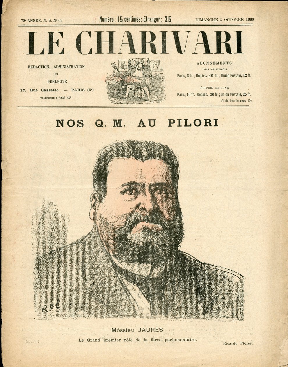 Couverture de "Le Charivari", Satirique en couleurs - Ricardo Flores