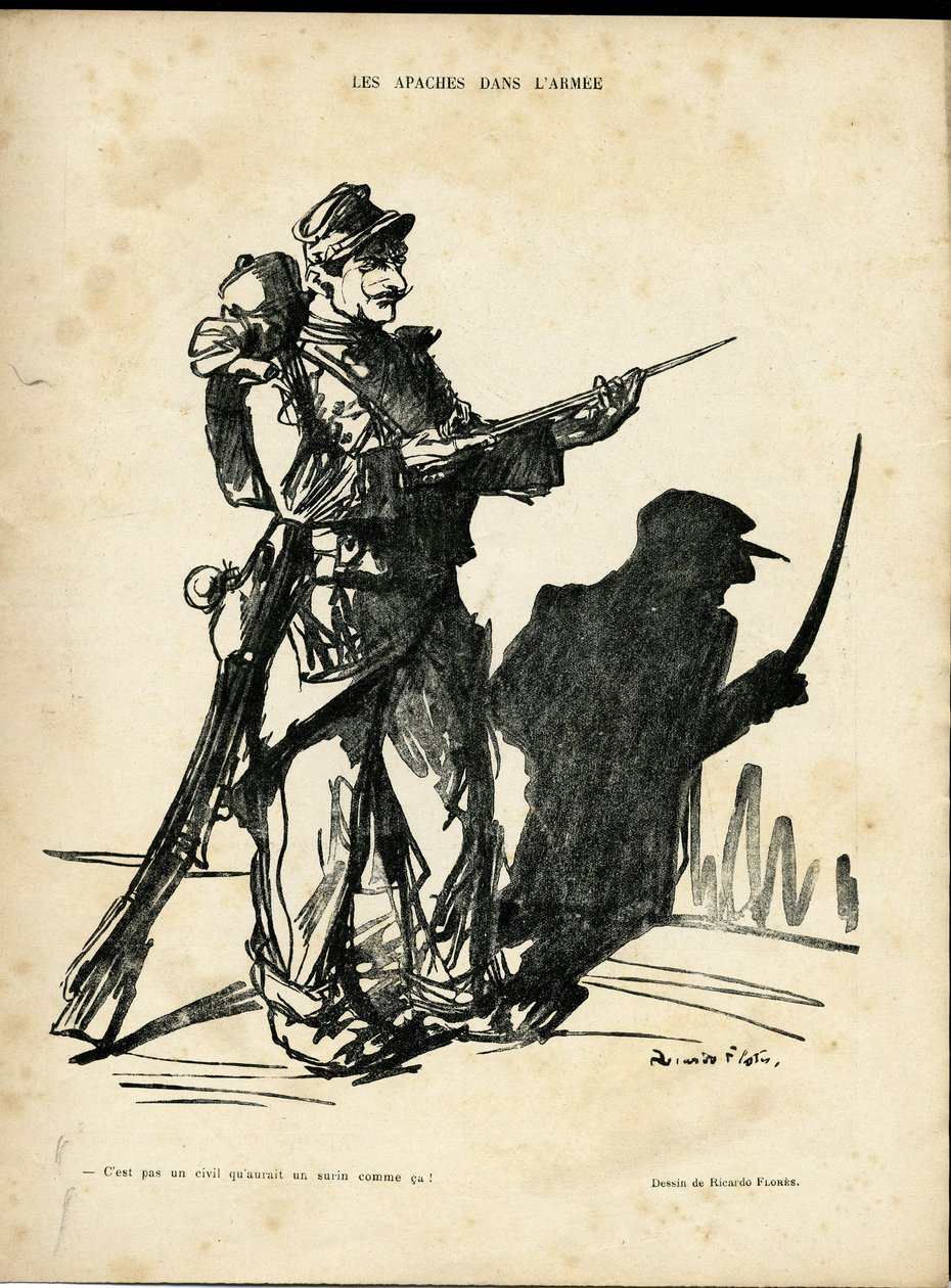 Illustration de Ricardo Flores (1878-1918) dans Le Lire, 22/01/10 - Apaches dans l